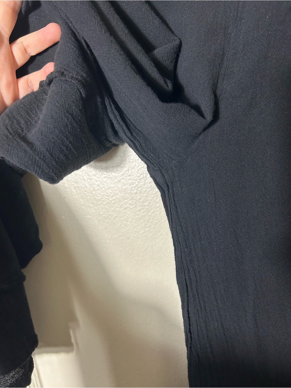 Oh my gauze black ultra wide leg pull on pants size 2 or US L/XL flawed lantern - Picture 7 of 10